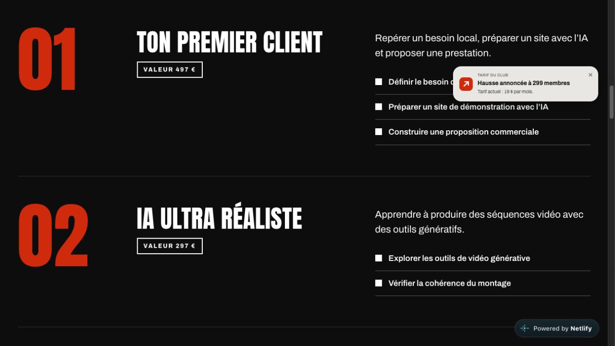 Le premier module de la formation, atteint par le lien corrigé Explorer les 8 modules